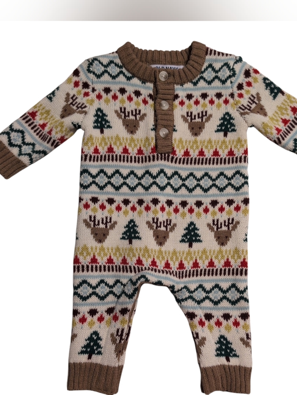 Old Navy Fair Isle Holiday Sweater One-Piece Romper Unisex